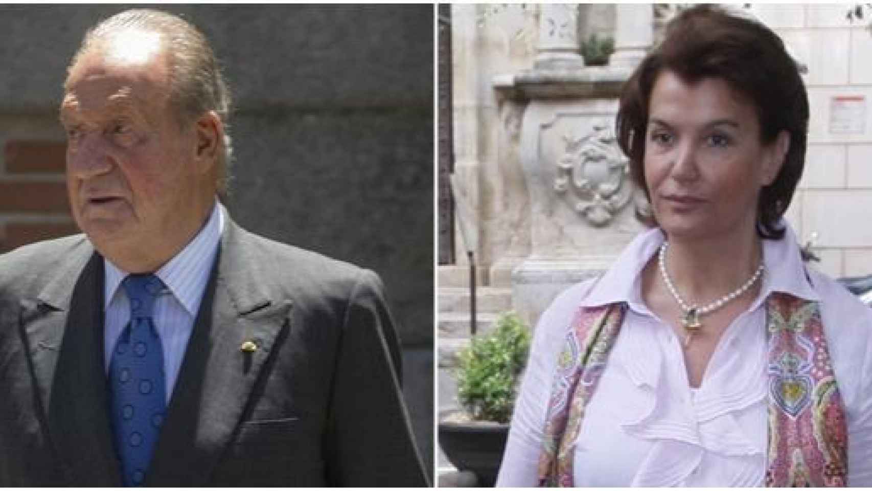 Don Juan Carlos (izqda) y Liliane Ghrislaine, la belga que le reclama la paternidad