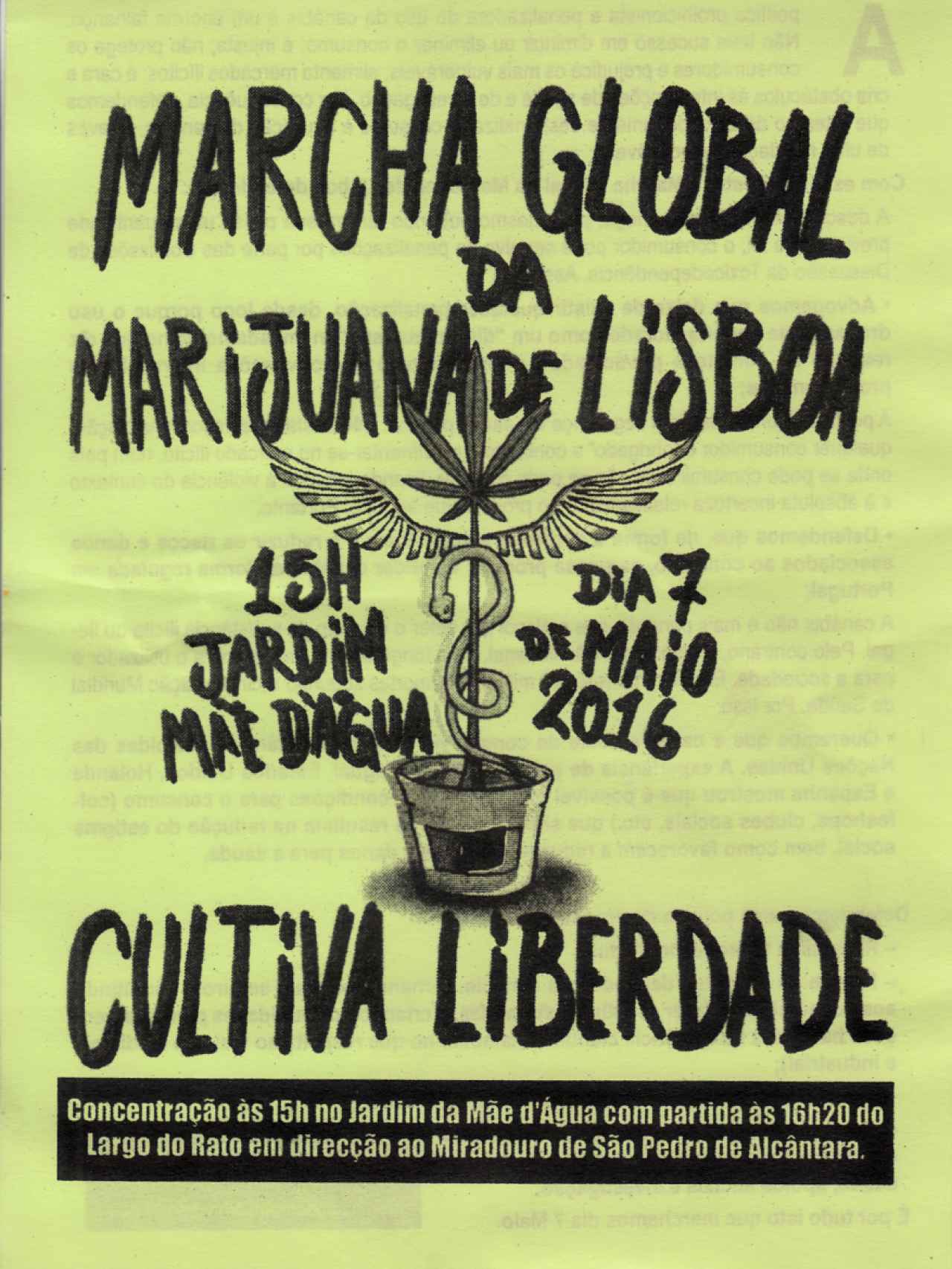 Cartel anunciando la Marcha Global de la Marihuana de 2016.