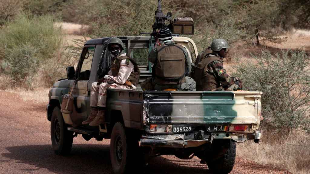 Soldados de las Fuerzas Armadas de Mali en Tassiga.