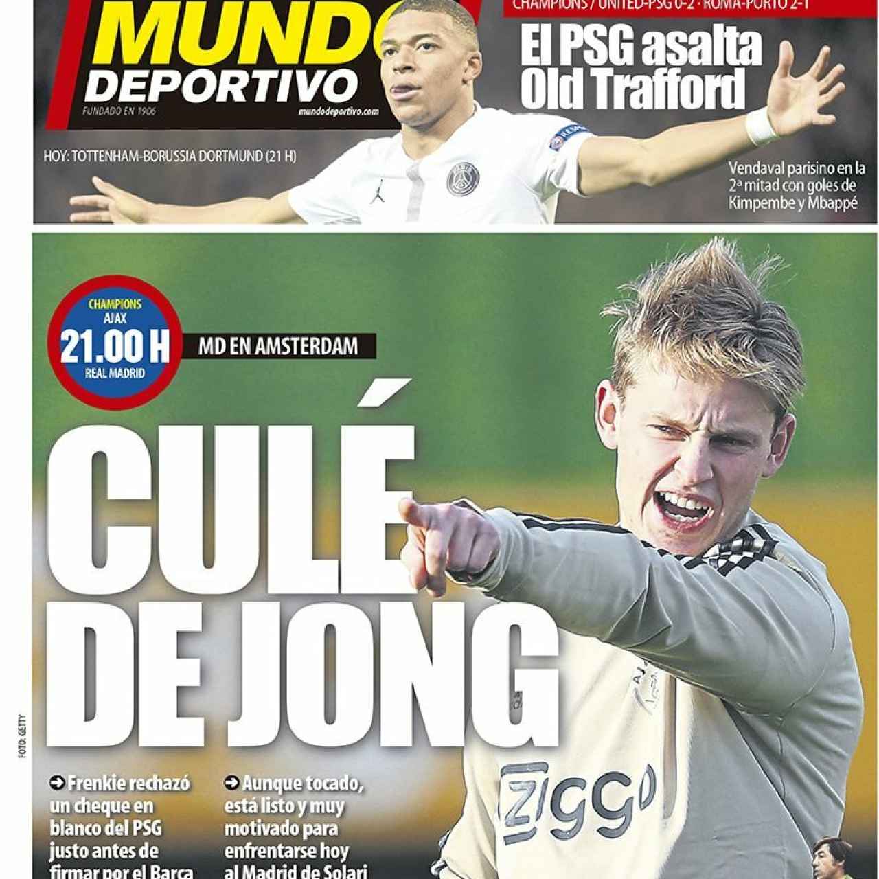 La portada del diario Mundo Deportivo (13/02/2019)1280 x 1280